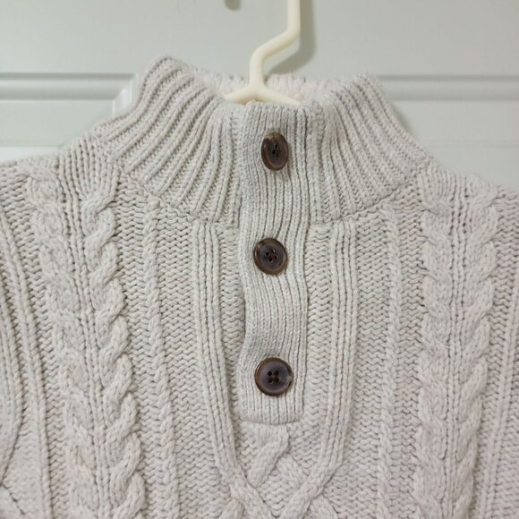 Gap Kids Cable Knit Button Neck Sweater In Soft Cream M (8-9) Pullover - Picture 4 of 9